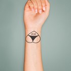 Переводная тату на тело чёрная «Сердце. Кусай», 6×6 см - Фото 3