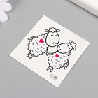 Переводная тату на тело чёрная «Барашки», 6×6 см - Фото 5