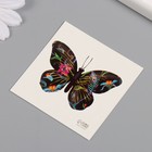 Татуировка на тело чёрная "Бабочки с цветами" набор 4 шт 6х6 см - Фото 3