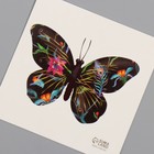 Татуировка на тело чёрная "Бабочки с цветами" набор 4 шт 6х6 см - Фото 4
