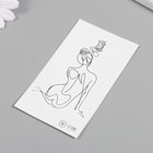 Переводная тату на тело чёрная «Контур. Силуэт девушки», 6×10.5 см - Фото 5