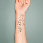 Переводная тату на тело чёрная «Контур. Поцелуй», 6×10.5 см - Фото 3