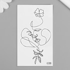 Переводная тату на тело чёрная «Контур. Поцелуй», 6×10.5 см - Фото 4