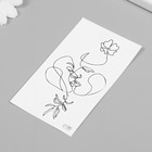 Переводная тату на тело чёрная «Контур. Поцелуй», 6×10.5 см - Фото 5
