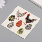 Переводные тату цветные «Курочки и яйца. Стилизация», временные татуировки, 10×10 см - Фото 5