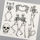 Татуировка на тело чёрная "Скелеты" 10х10 см - Фото 3