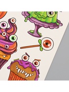 Переводные тату на тело цветные «Ужасные сладости», 10?10 см (комплект 3 шт) - фото 40589089