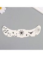 Переводная тату на тело чёрная «Веснушки. Летучие мыши, пауки и ворон», 16×5 см - Фото 3