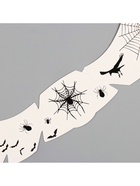 Переводная тату на тело чёрная «Веснушки. Летучие мыши, пауки и ворон», 16×5 см - Фото 5