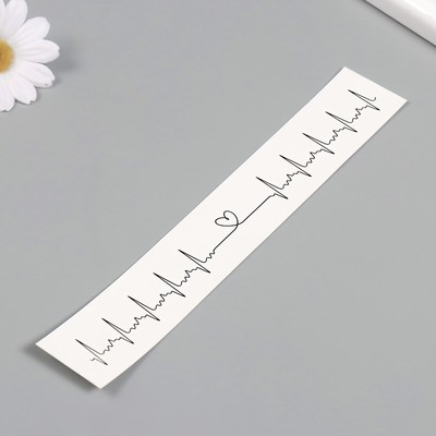 Татуировка на тело чёрная "Браслет. Сердцебиение" 20х3 см