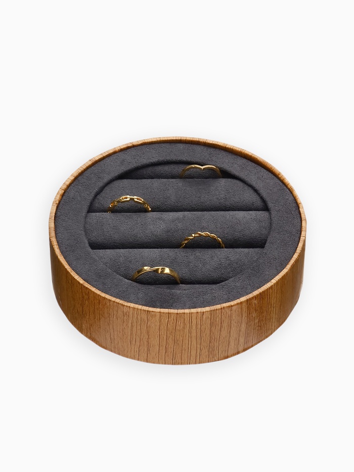 Подставка для колец «QF. Круг эко», 4 полосы, 11×11×3.5 см, серая - Фото 1