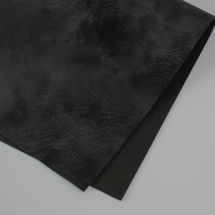 Лист для творчества иск.кожа "Масло. Матовый" чёрный лист 33х20 см толщина 0,74 мм - Фото 1