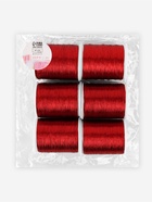 Нитки металлизированные, 91±1 м, набор 6 шт., красные - Фото 4