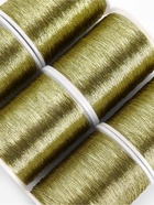 Нитки металлизированные, 91±1 м, набор 6 шт., цвет зелёное золото - Фото 2