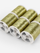 Нитки металлизированные, 91±1 м, набор 6 шт., цвет зелёное золото - Фото 3