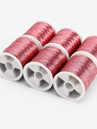 Нитки металлизированные, 91±1 м, набор 6 шт., розовые - Фото 3