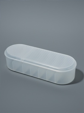 Органайзер для хранения, с крышкой, 7 секции, 28?10.5 см, прозрачный (комплект 2 шт)