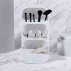 Органайзер для хранения косметики, 3 секции, 16.2×13.5×33.5 см, белый, прозрачный - Фото 3