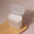 Органайзер для ватных палочек, с крышкой, 7.5×4×9 см, белый/полупрозрачный - Фото 5