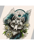 Переводная тату на тело цветная «Волк на фоне крыльев», 26.1?14.6 см (комплект 2 шт) - фото 42925972 Переводная тату на тело цветная «Волк на фоне крыльев», 26.1?14.6 см (комплект 2 шт) - фото 42925972