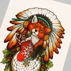 Татуировка на тело цветная "Рождественская лиса" 26,1х14,6 см - Фото 4