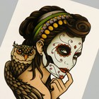 Татуировка на тело цветная "Мексиканская загадка" 26,1х14,6 см - фото 12124922