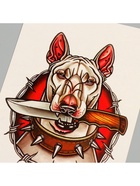 Переводная тату на тело цветная «Милый Бультерьер», 26.1×14.6 см 10534258