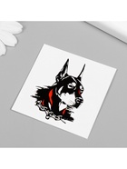 Переводная тату на тело чёрно-красная «Доберман», 6?6 см (комплект 5 шт) - фото 40589169 Переводная тату на тело чёрно-красная «Доберман», 6?6 см (комплект 5 шт) - фото 40589169