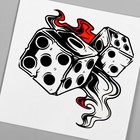 Татуировка на тело чёрно-красная "Игральные кубики" 6х6 см - Фото 3