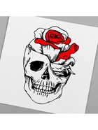 Переводная тату на тело чёрно-красная «Череп с розой», 6?6 см (комплект 10 шт) - фото 40589180 Переводная тату на тело чёрно-красная «Череп с розой», 6?6 см (комплект 10 шт) - фото 40589180