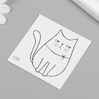 Переводная тату на тело чёрная «Серьёзный кот», 6?6 см (комплект 10 шт) - фото 25489893