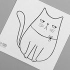 Переводная тату на тело чёрная «Серьёзный кот», 6?6 см (комплект 10 шт) - фото 25489894