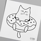 Татуировка на тело чёрная "Кот пончик" 6х6 см (комплект 10 шт) - фото 25489921 Татуировка на тело чёрная "Кот пончик" 6х6 см (комплект 10 шт) - фото 25489921