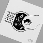 Татуировка на тело чёрная "Игра на гитаре" 6х6 см - Фото 3