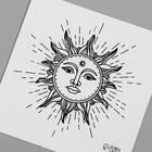 Татуировка на тело чёрная "Эзотерика. Солнце" 6х6 см - Фото 3