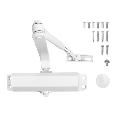 Доводчик дверной АЛЛЮР COMFORT ДД 165/3-4 A-W, морозостойкий, до 100 кг, белый