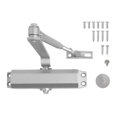 Доводчик дверной АЛЛЮР COMFORT ДД 168/3-5 A-S, морозостойкий, до 120 кг, серебро