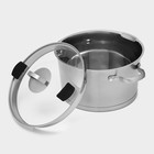 Кастрюля Magistro HiTech Steel, 5.2 л, d=24 см, h=14.5 см, слив для воды, капсульное дно, индукция, нержавеющая сталь - Фото 3