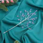 Еловая ветка декоративная «Зимнее волшебство. Хрустальная сказка», 23 см, капелька сиреневая - Фото 2