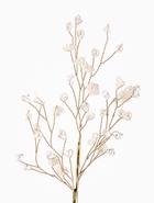 Новогодняя ветка декоративная «Зимнее волшебство. Хрустальная сказка», пластик, 26 см, веточка с цветочками - фото 60841228