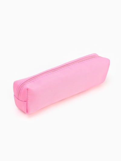 Пенал школьный, текстиль, 20×5×4 см, розовый