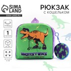 Рюкзак детский плюшевый с кошельком "Динозавр", 24*24 см, цвет фиолетовый - фото 4604906