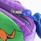 Рюкзак детский плюшевый с кошельком "Динозавр", 24*24 см, цвет фиолетовый - фото 4604909