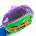 Рюкзак детский плюшевый с кошельком "Динозавр", 24*24 см, цвет фиолетовый - фото 4604910