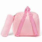 Рюкзак детский плюшевый с пеналом "Аниме девочка", 24*24 см, цвет розовый - фото 4604924
