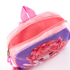 Рюкзак детский плюшевый с пеналом "Аниме девочка", 24*24 см, цвет розовый - фото 4604926