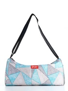 Сумка спортивная на молнии TEXTURA, боковой карман-сетка, регулируемый ремень, средний размер, голубая - Фото 8