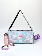 Сумка спортивная на молнии TEXTURA, боковой карман-сетка, регулируемый ремень, средний размер, голубая - Фото 4