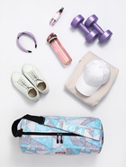 Сумка спортивная на молнии TEXTURA, боковой карман-сетка, регулируемый ремень, средний размер, голубая - Фото 3