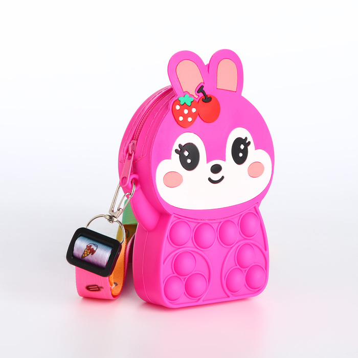 Сумка детская для девочки на молнии, «Выбражулька», pop it, цвет малиновый - Фото 1